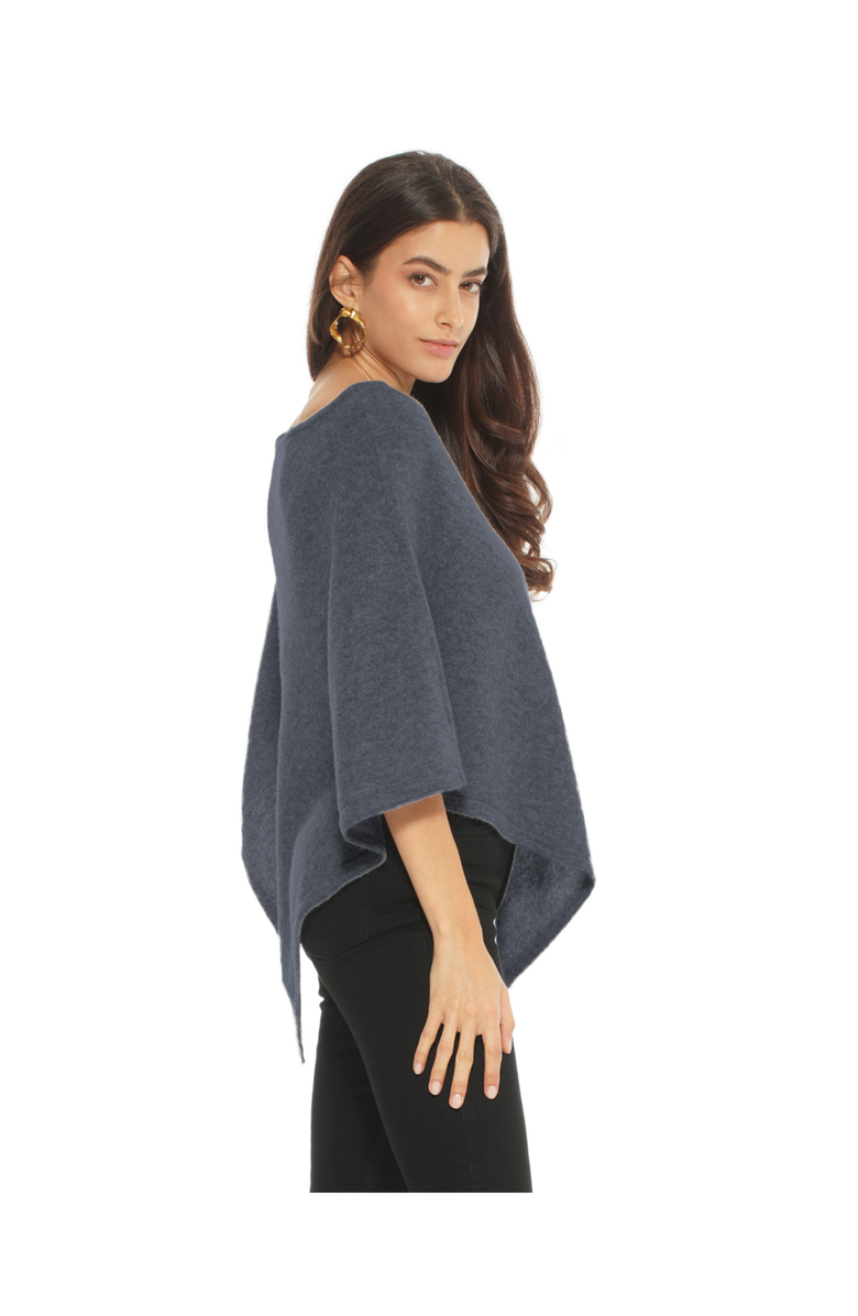 Monticelli Cashmere Pure Cashmere Capelet Poncho, Alternate, color, Charcoal