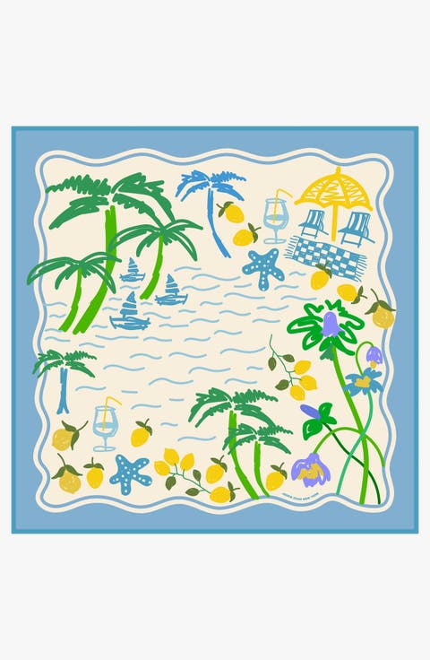 Capri Impression Double Sided Silk Scarf