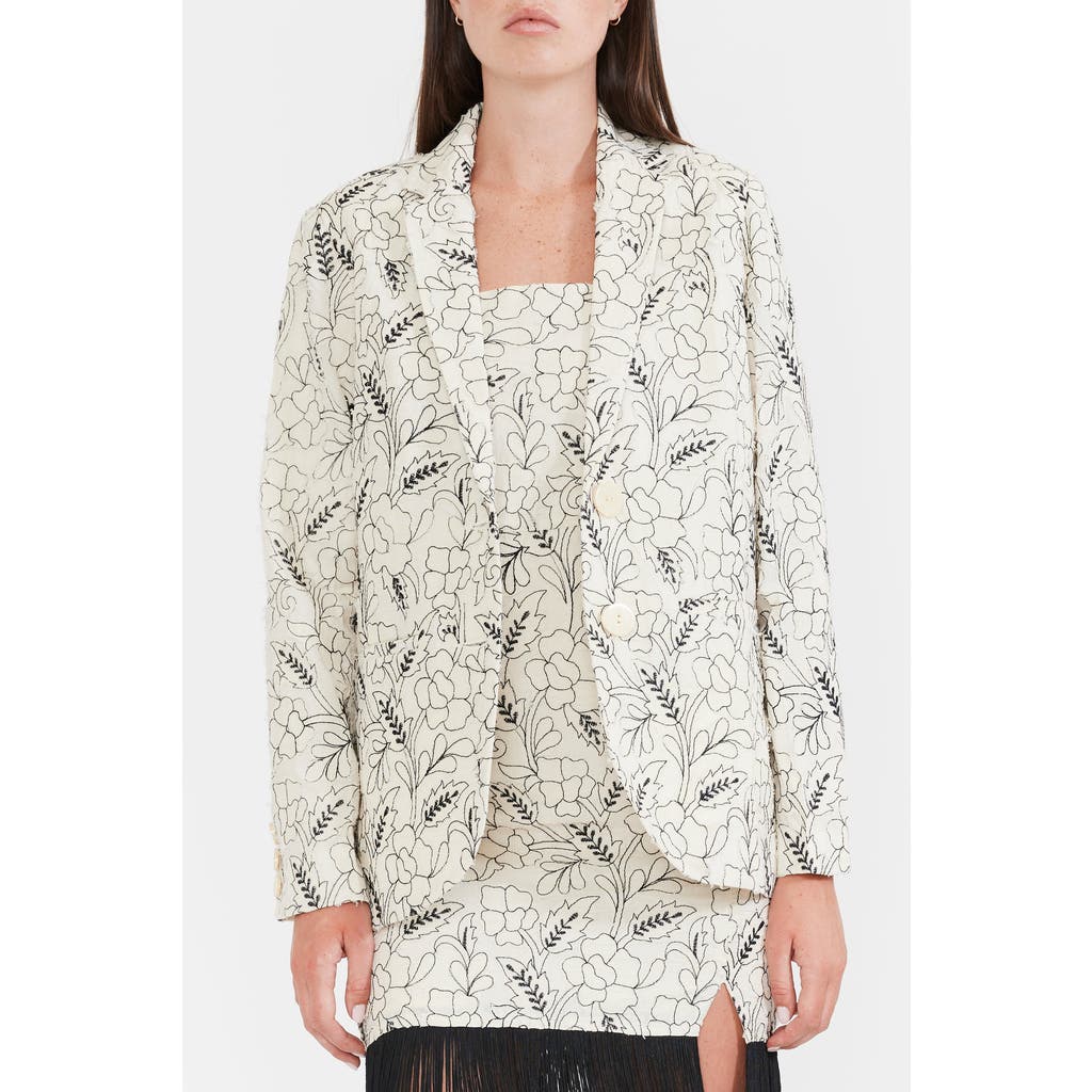 Eddy Doris Embroidered Blazer in Floral Outline Embroidery