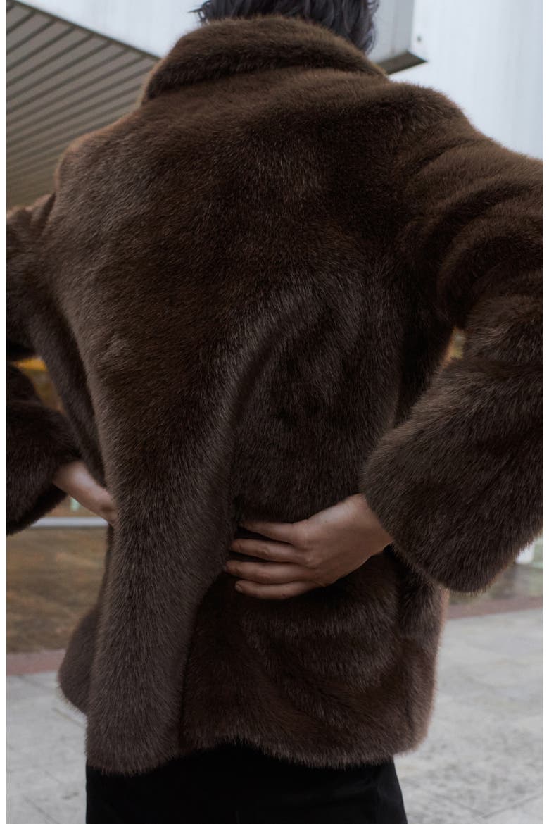 Faux Fur Coat, Alternate, color, BEIGE
