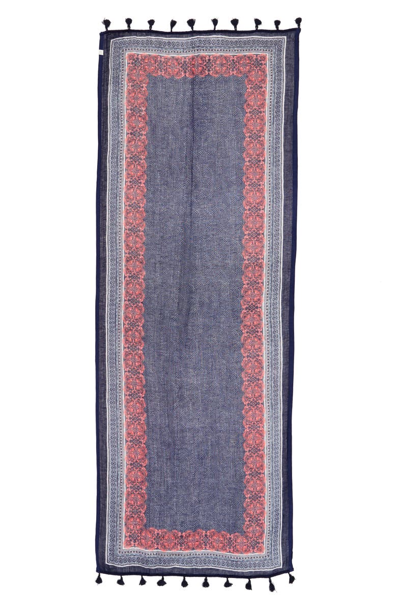 Caslon<sup>®</sup> Framed Waves Tassel Scarf, Alternate, color, 