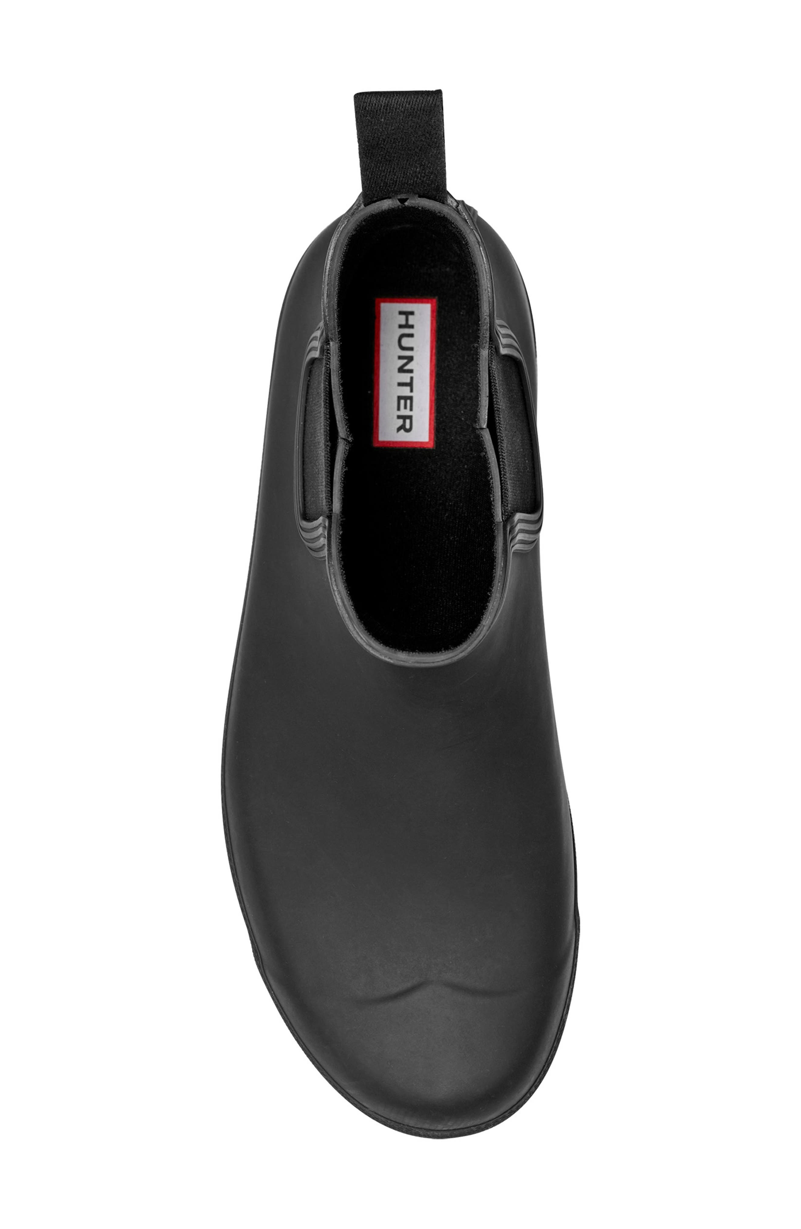Hunter Original Waterproof Chelsea Rain Boot, Alternate, color, Black/Black