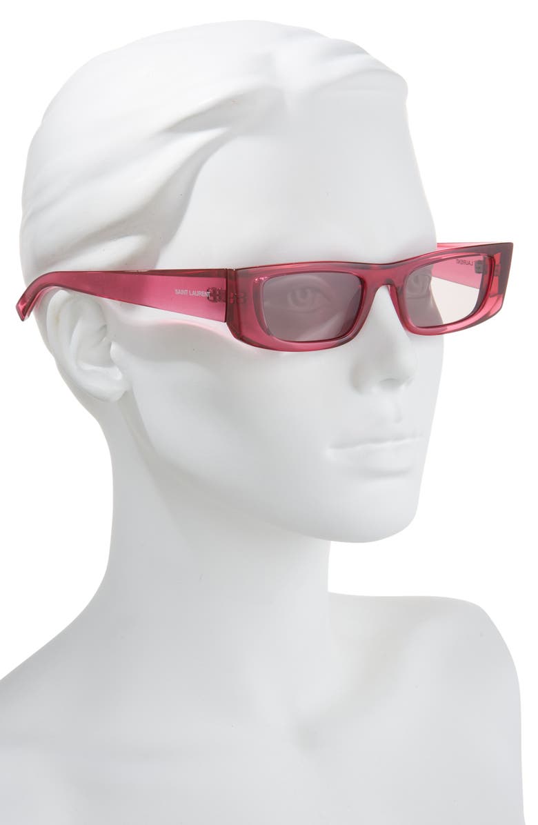 Saint Laurent 52mm Rectangular Sunglasses, Alternate, color,