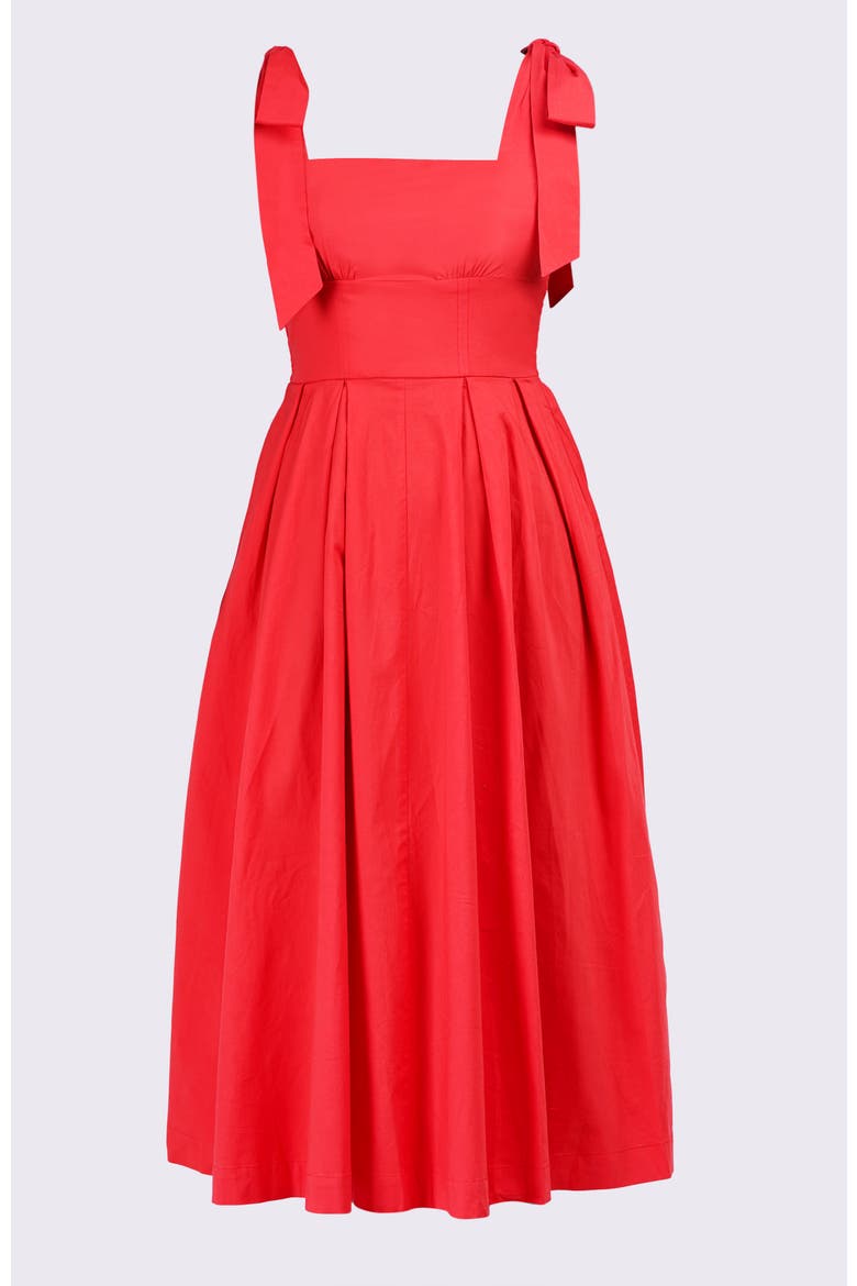 Penelope Bow Dress Poppy Red, Alternate, color, Poppy Red