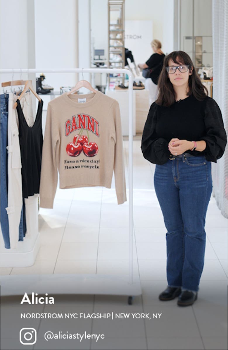 Intarsia Knit Wool Blend Sweater, sales video thumbnail