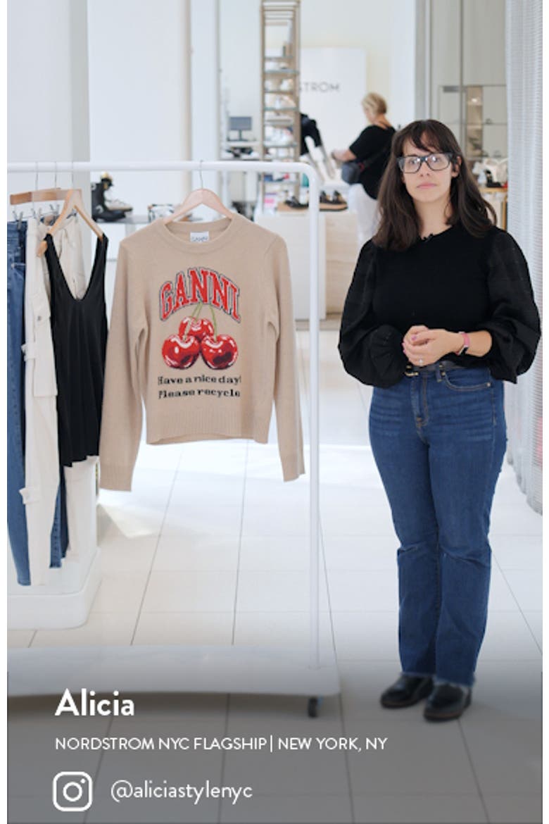 Intarsia Knit Wool Blend Sweater video