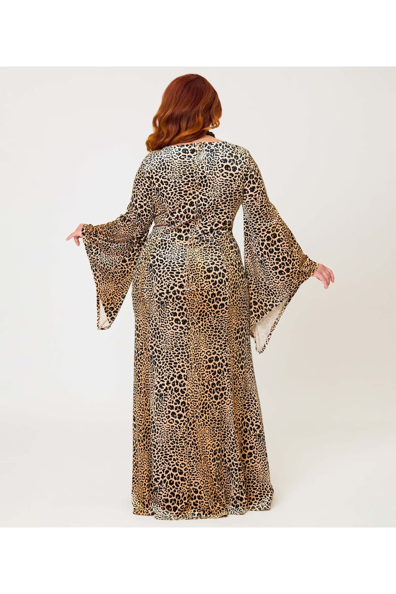 Plus Size Maxi Dress, Alternate, color, Brown Leopard Print
