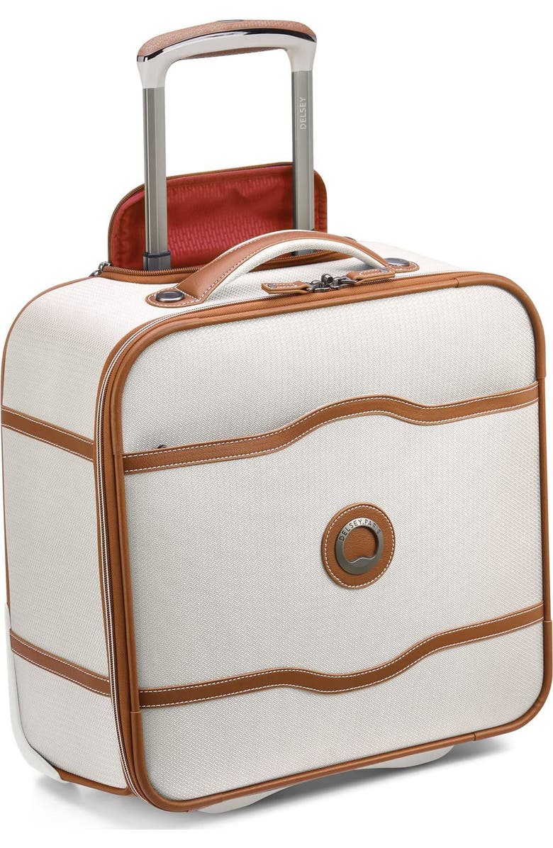 Delsey Paris Chatelet 2.0 Softside Carry on 16 Inch Luggage Under-Seater with 2 Wheels, Main, color, Angora