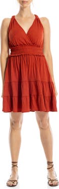 MAX STUDIO Empire Waist Tiered Minidress