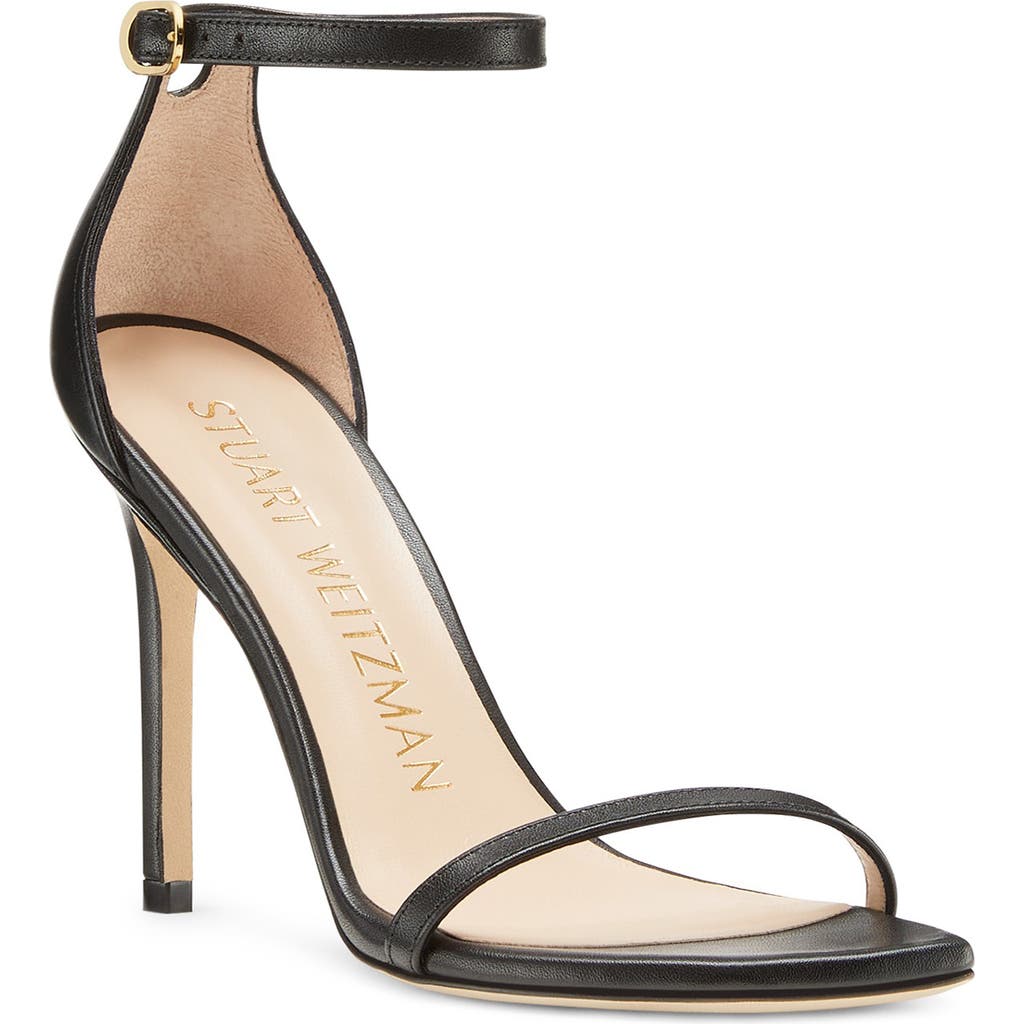 Stuart Weitzman Nudistcurve Ankle Strap Sandal In Black