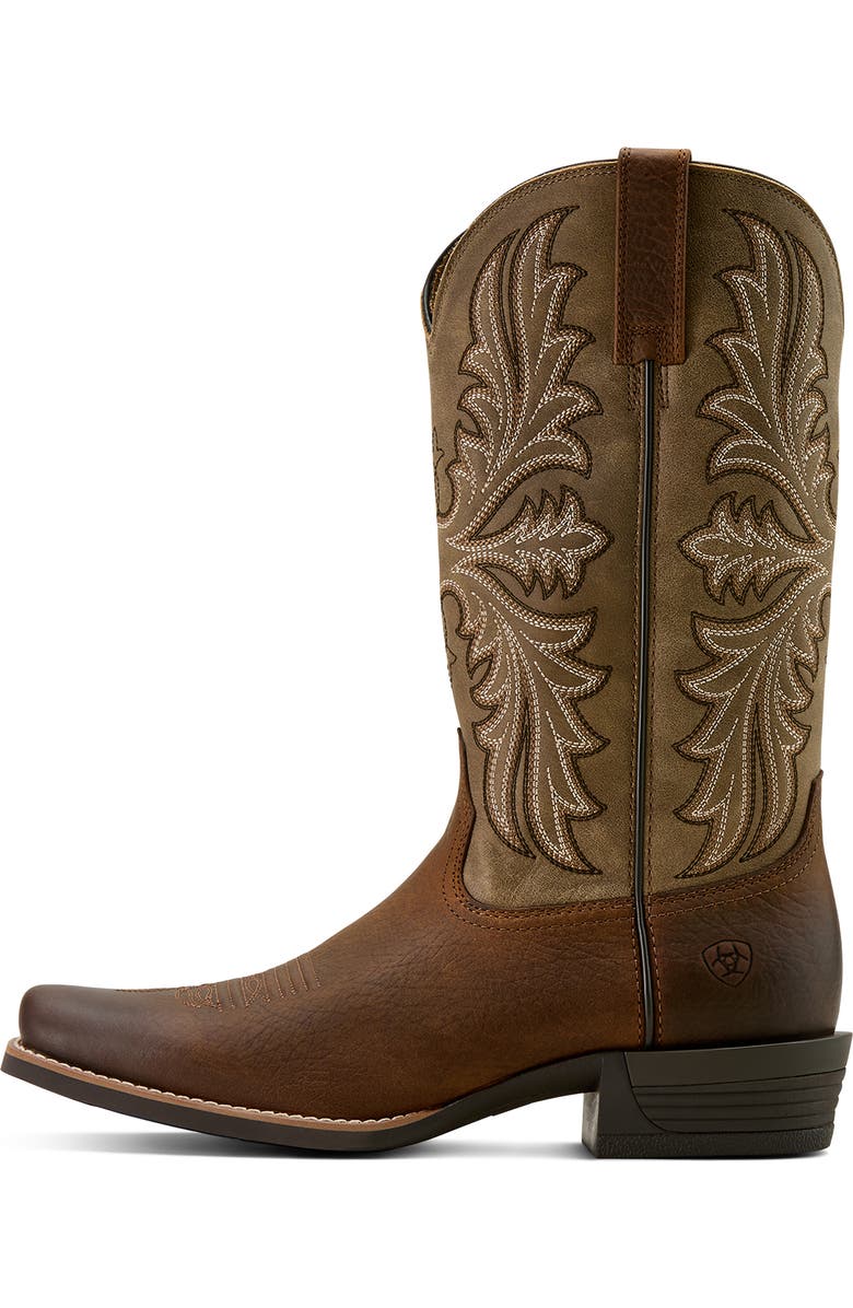 Ariat Hustler Narrow Cutter Toe Cowboy Boot, Alternate, color, Brown