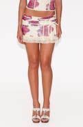 Tiger Mist Liliah Lace Trim Floral Mesh Miniskirt
