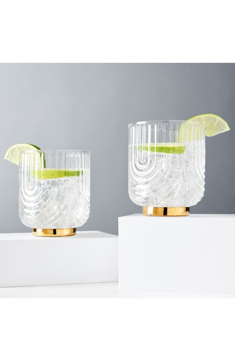 Viski Deco Gatsby Tumblers Set of 2, Alternate, color, Clear