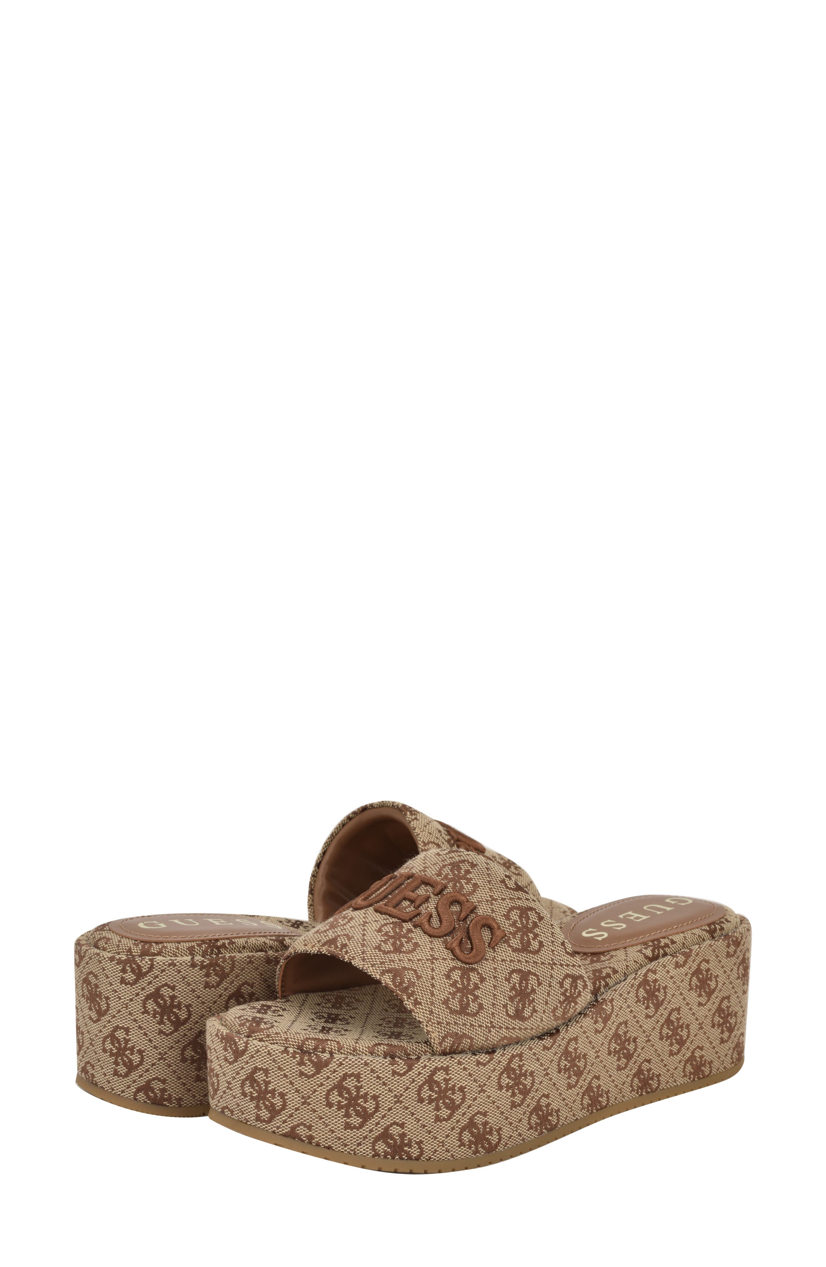 Bintai Platform Wedge Slide Sandal, Alternate, color, BROWN