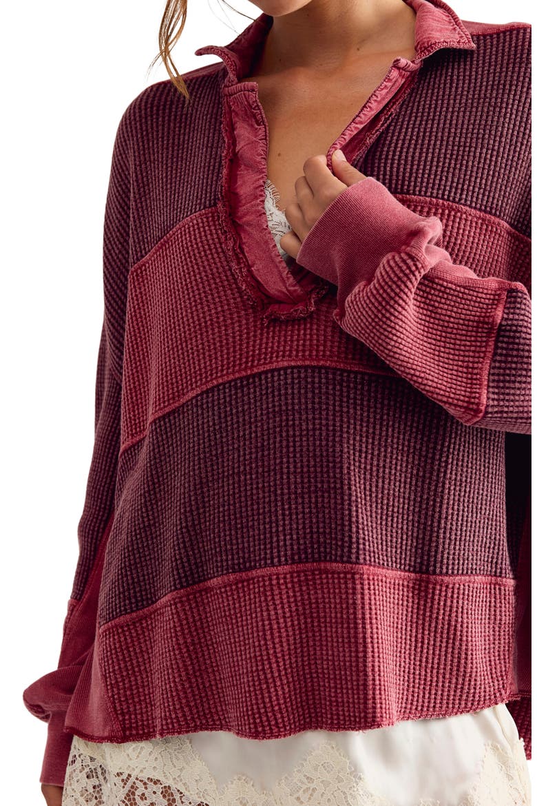 Rainn Thermal Knit Top, Alternate, color, PINK COMBO