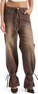 Manière De Voir Faye Relaxed Wide Leg Jeans With Tie Waist