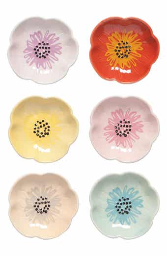 Now Designs Set of 6 Assorted Flower Shaped Pinch Bowls