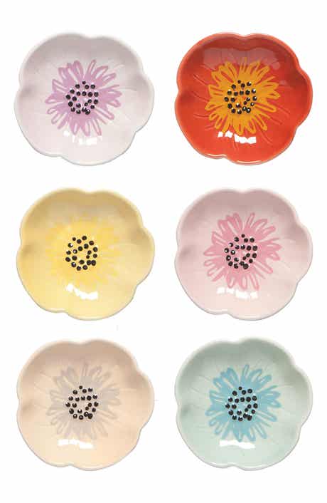 Now Designs Set of 6 Assorted Flower Shaped Pinch Bowls