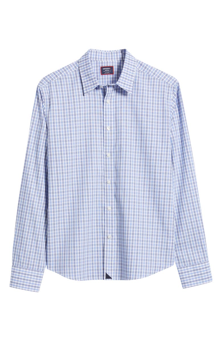 UNTUCKit Durif Check Wrinkle Free Cotton Button-Up Shirt, Alternate, color, Blue