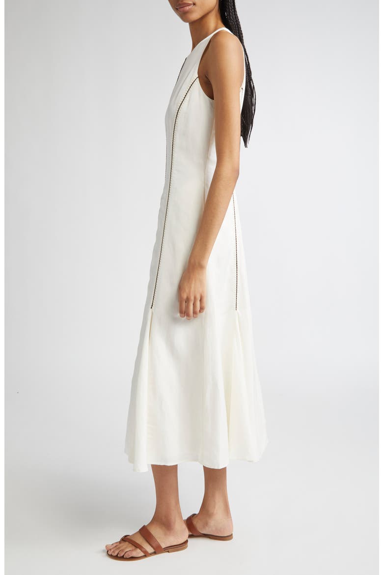 Inaya Contrast Stitch Sleeveless Maxi Dress, Alternate, color, IVORY/ BLACK