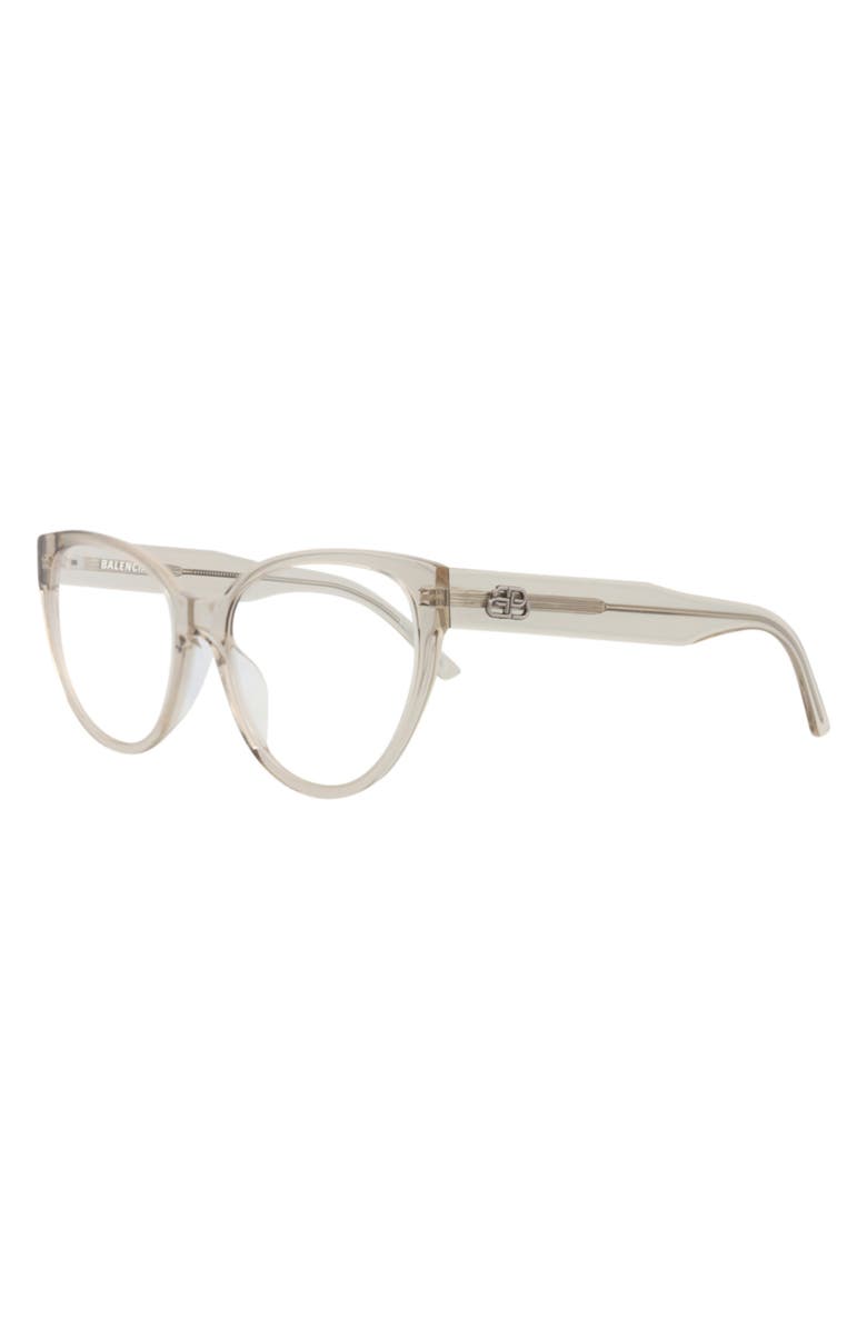 Balenciaga 54mm Cat Eye Optical Glasses, Alternate, color, Beige Beige Transparent