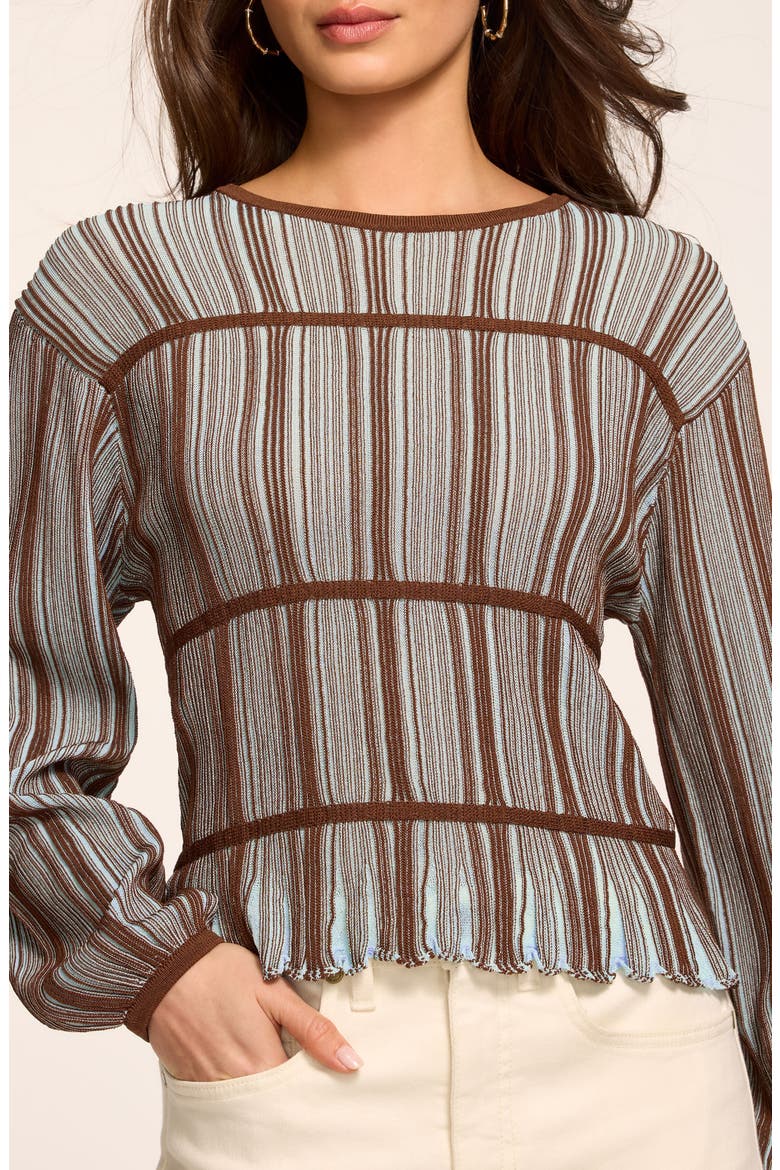 Ashlyne Stripe Sweater, Alternate, color, SEPIA COMBO