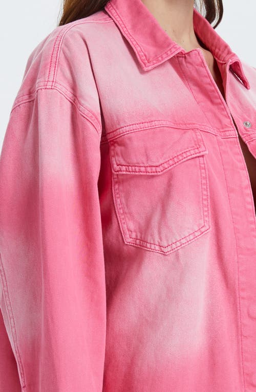 Bayeas Oversize Denim Shirt Jacket In Pink