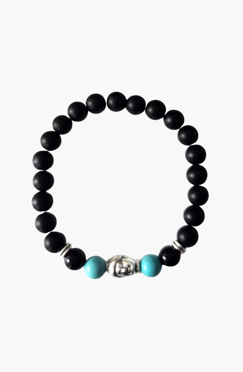 Buddha Obsidian Beaded Bracelet