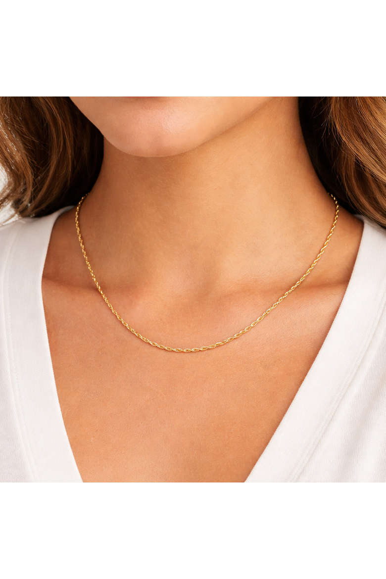 Gold-Tone Sterling Silver Twisted Necklace, Alternate, color, Yellow