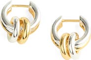 Madewell Mixed Metal Sculptural Double Hoop Earrings