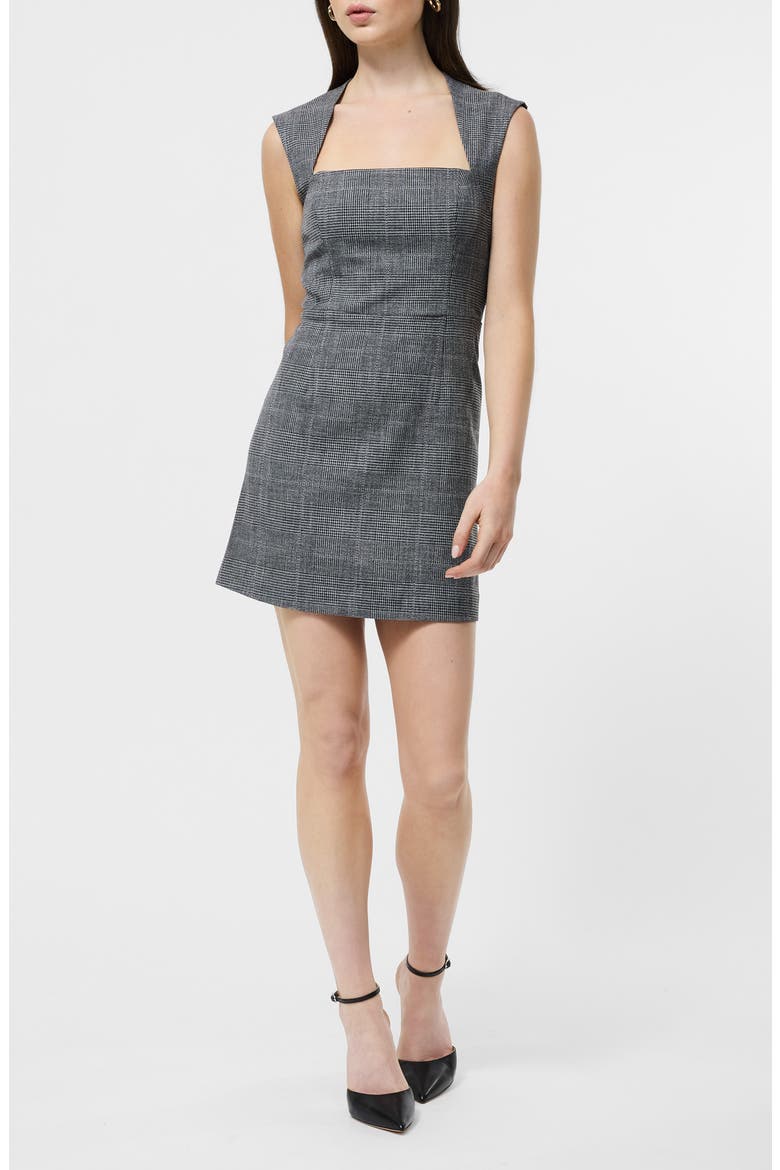 Owen Plaid Minidress, Main, color, 01-CHARCOAL