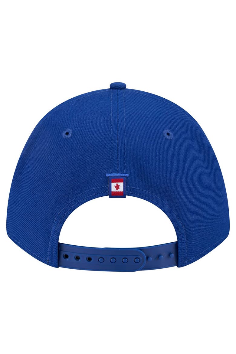 Men's New Era Royal Toronto Blue Jays Canadian Flag 9FORTY M-Crown A-Frame Adjustable Hat, Alternate, color, Royal