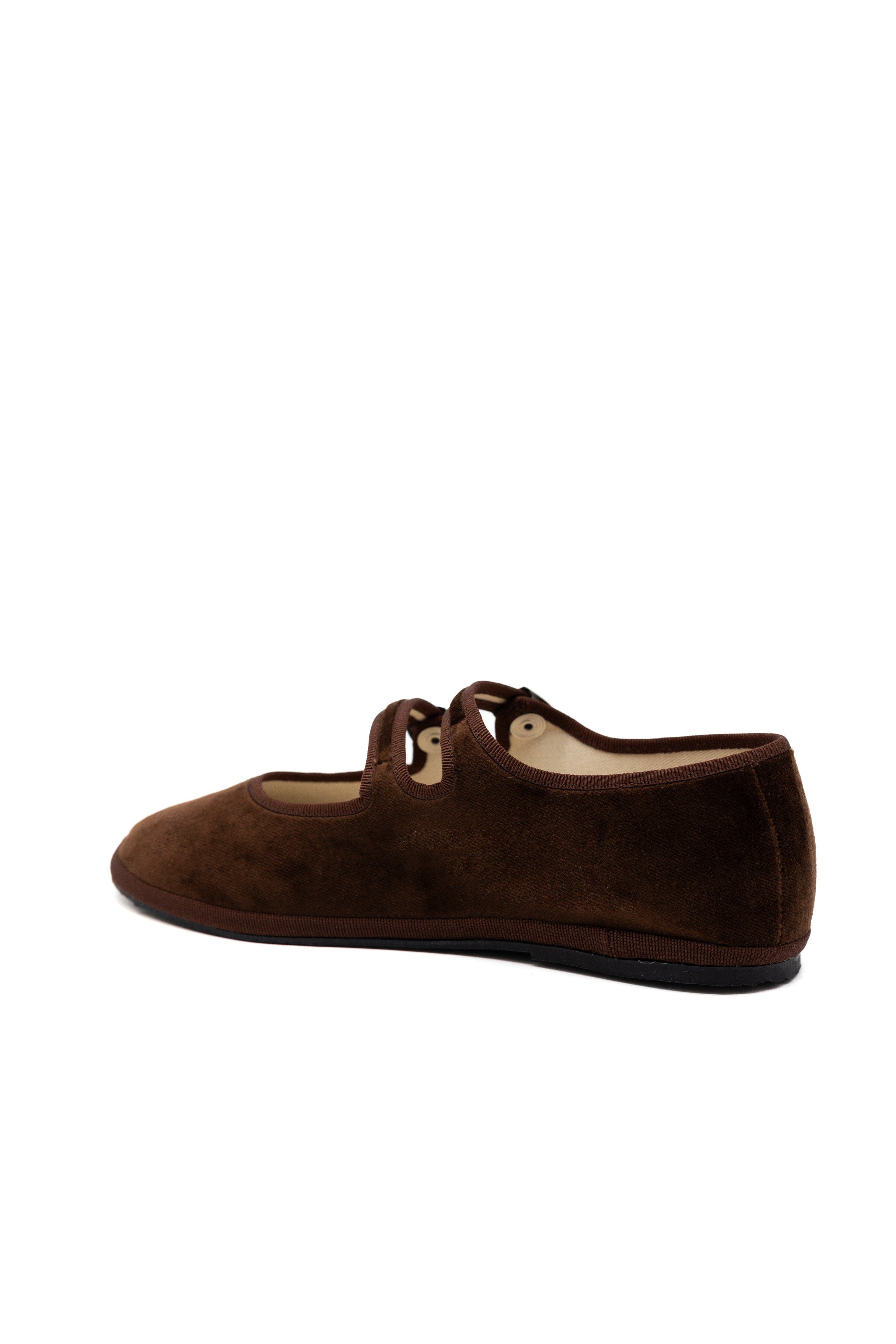 Gondolina Shoes Mary Jane Double Lace Ballet Flats, Alternate, color, Sigari Brown