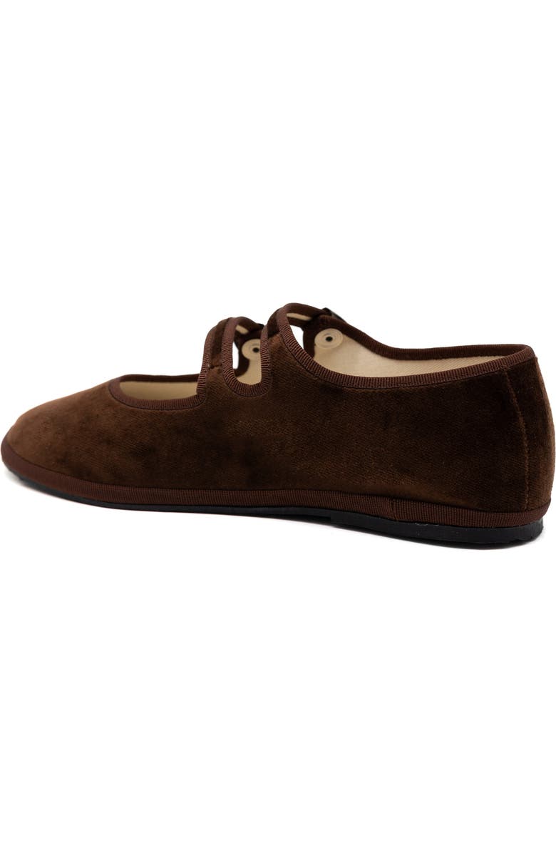 Gondolina Shoes Mary Jane Double Lace Ballet Flats, Alternate, color, Sigari Brown