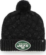 '47 Women's '47 Black New York Jets Fiona Logo Cuffed Knit Hat with Pom