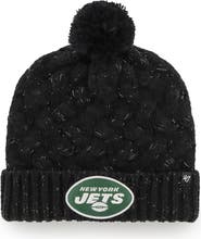 '47 Women's '47 Black New York Jets Fiona Logo Cuffed Knit Hat with Pom