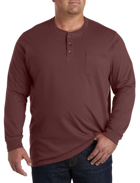 Big & Tall Long-Sleeve Jersey Henley Shirt