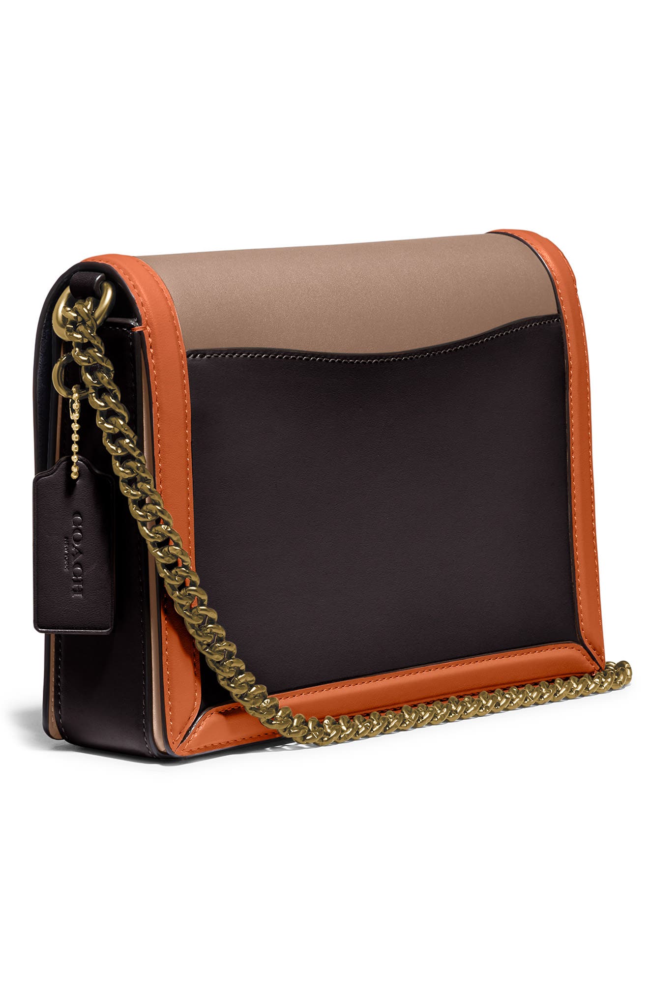 COACH Hutton Colorblock Leather Shoulder Bag, Alternate, color, 
