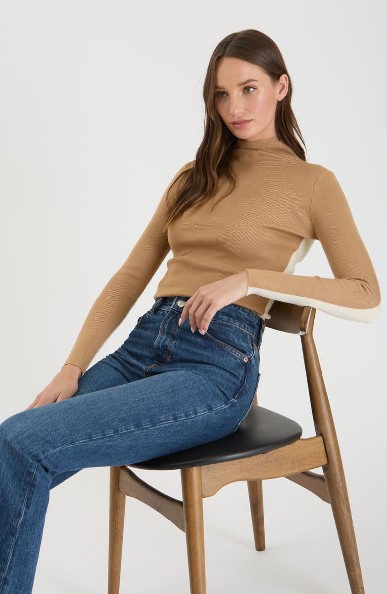 Blu Pepper Turtleneck Knit Top, Alternate, color, Khaki