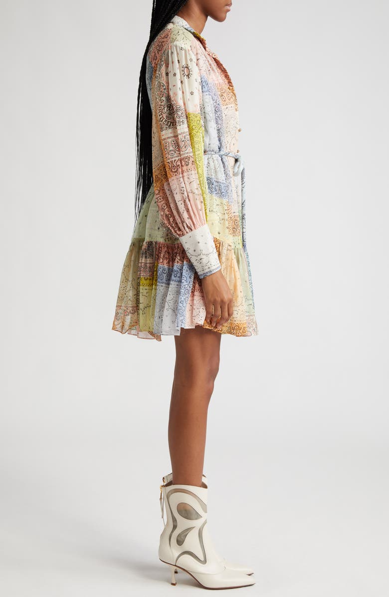 Zimmermann Matchmaker Lantern Long Sleeve Cotton & Silk Dress, Alternate, color,