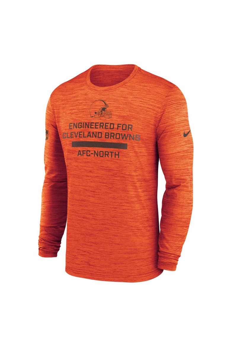 Men's Nike Orange Cleveland Browns Sideline Velocity Performance Long Sleeve T-Shirt, Alternate, color, Orange