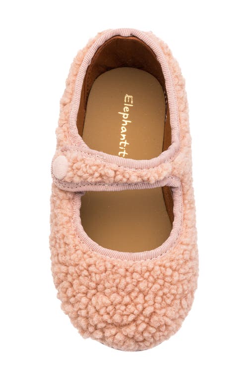 Elephantito Kids' Faux Shearling Mary Jane Flat In Pink