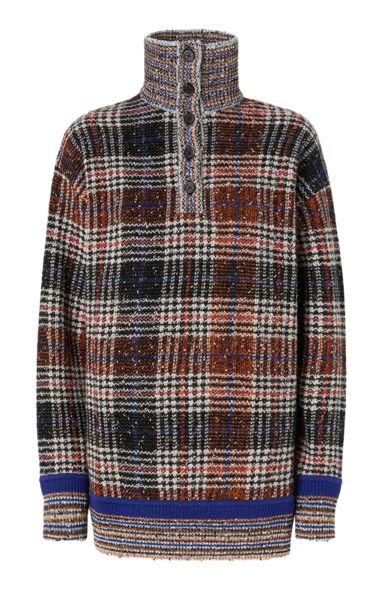 High-neck Sweater With Check Pattern - image 2