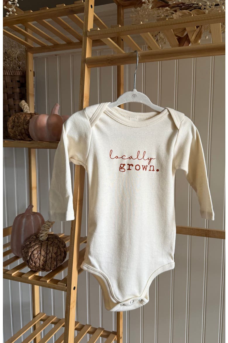 Locally Grown Organic Bodysuit Long Sleeve, Alternate, color, Natural