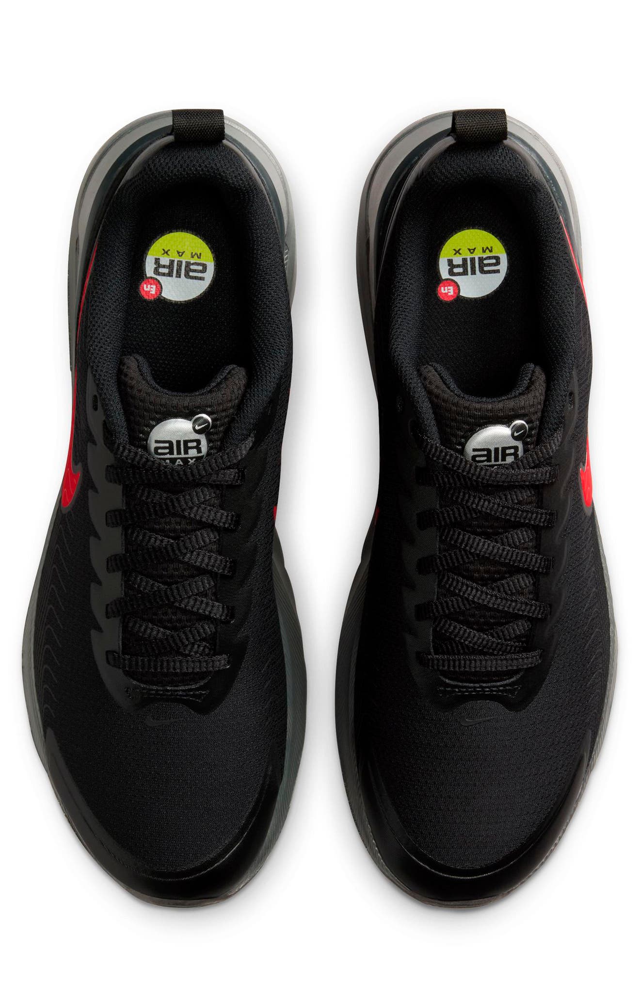 Air Max Nuaxis Sneaker, Alternate, color, BLACK/ UNIVERSITY RED