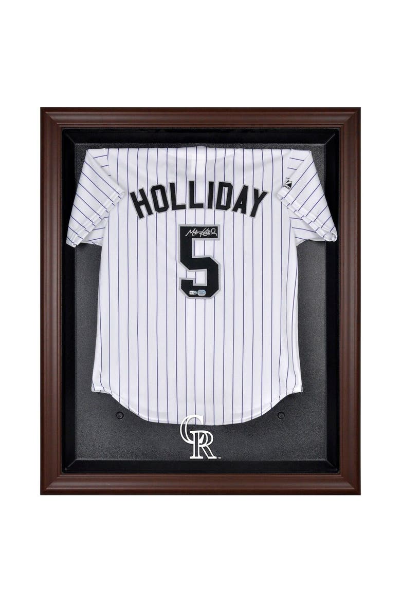FANATICS AUTHENTIC Colorado Rockies Brown Framed Logo Jersey Display Case, Main, color, 