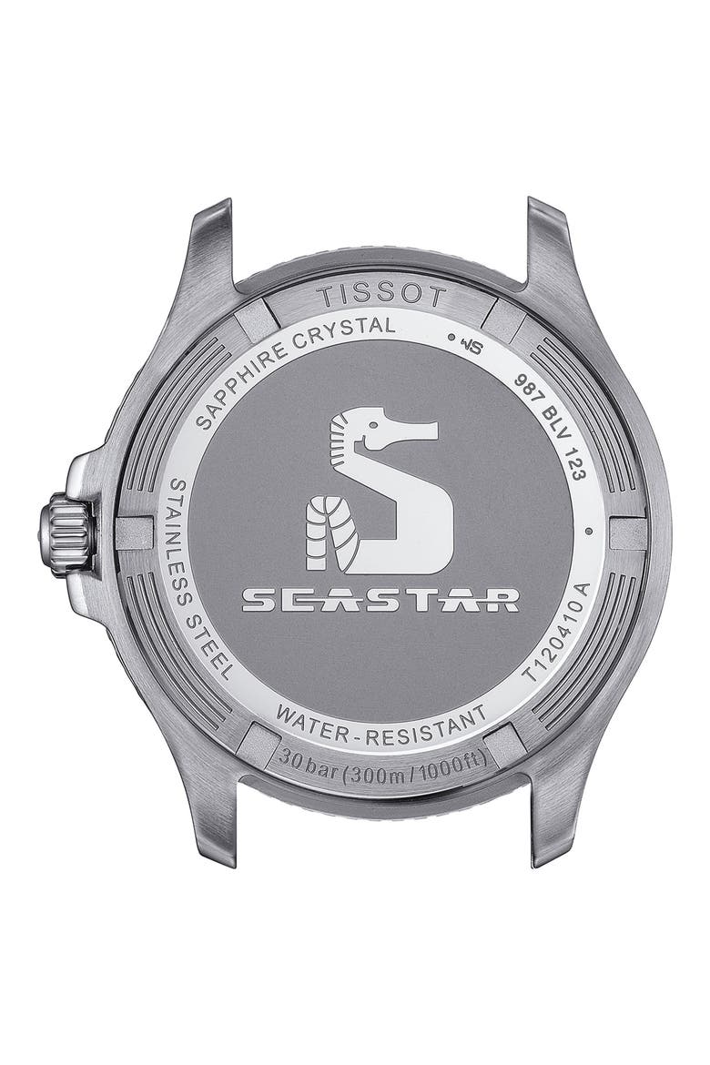 Seastar 1000 Rubber Strap Watch, 40mm, Alternate, color, BLACK
