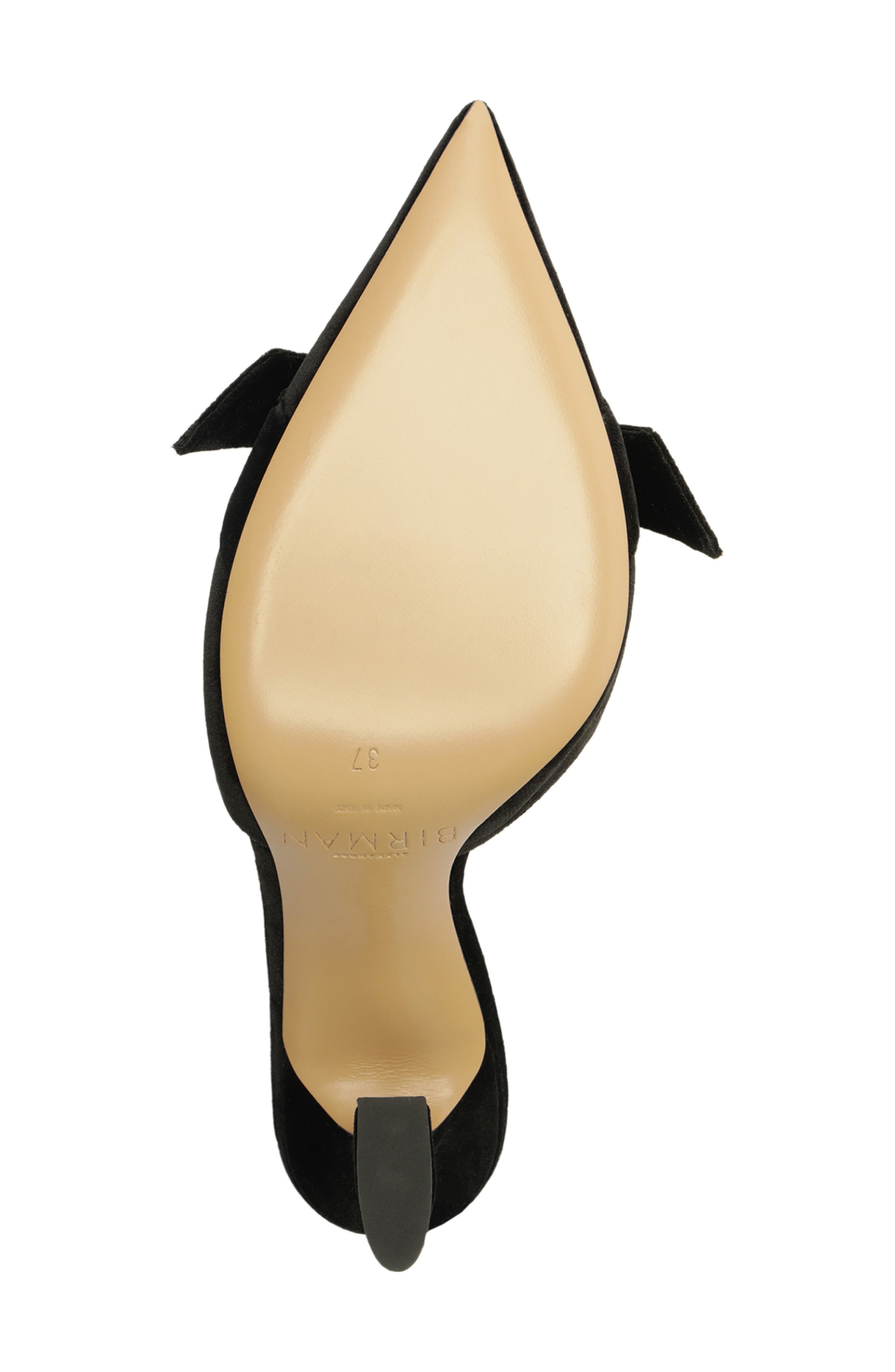 Alexandre Birman Clarita Bow Pointed Toe Slingback Sandal, Alternate, color, Black