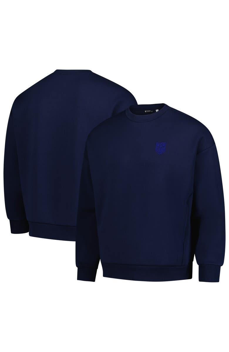 LEVELWEAR Men's Levelwear Navy USMNT Luxe Signature Lineage Tri-Blend Pullover Sweatshirt, Alternate, color, Navy
