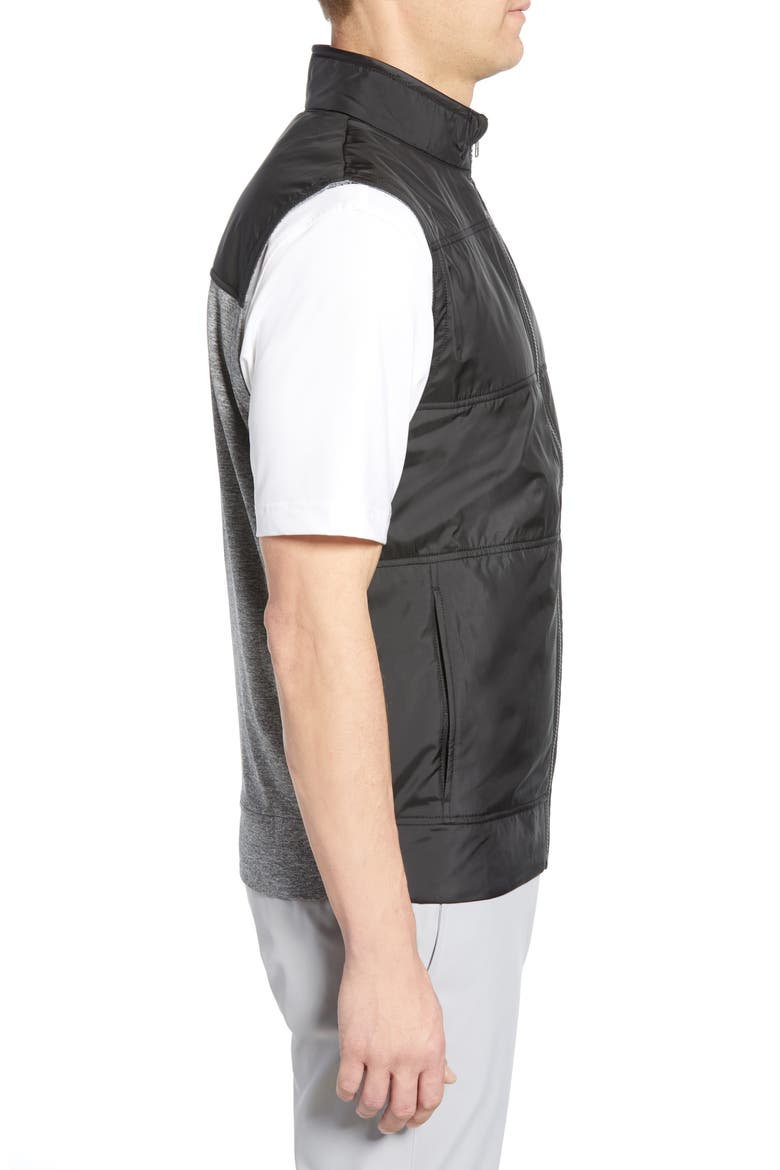 Stealth Hybrid Quilted Full Zip Vest, Alternate, color, BLACK